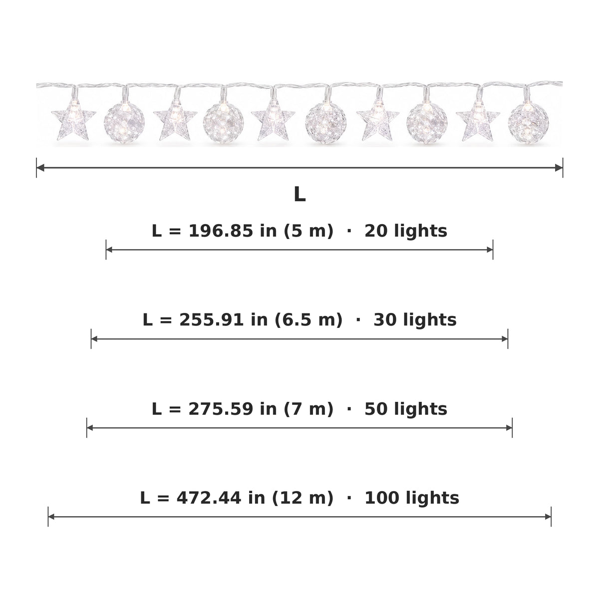 Product dimensions and size options