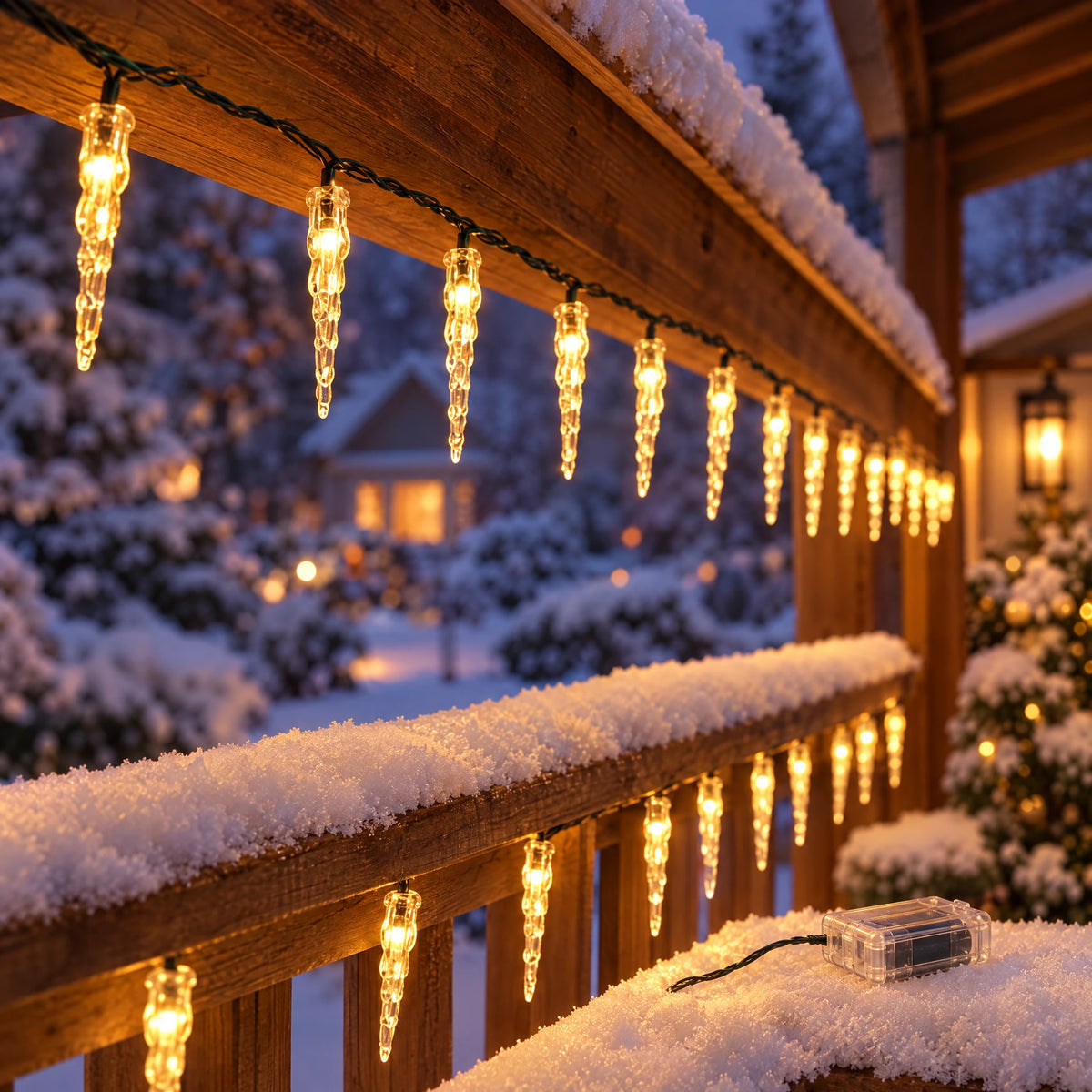 Icicle string lights - Warm Light, Battery