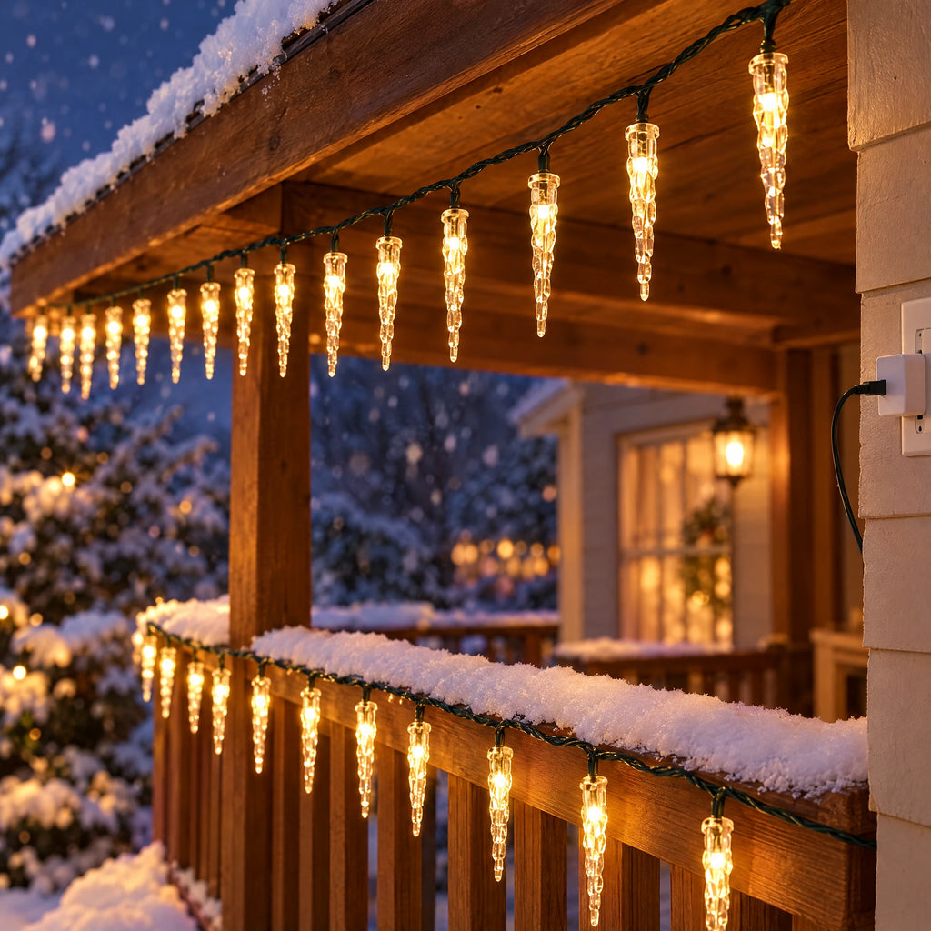 Icicle string lights - Warm Light, USB