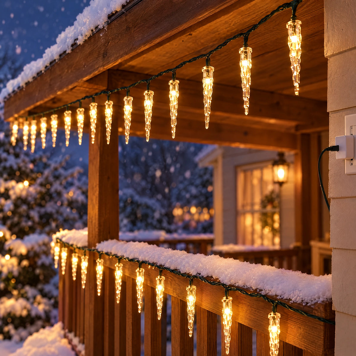 Icicle string lights - Warm Light, USB