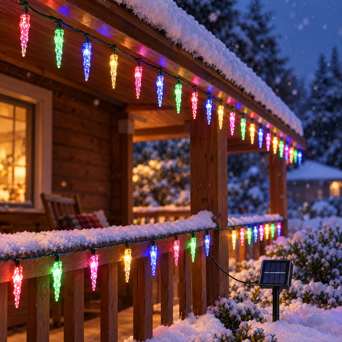 Icicle string lights - Colored Light, Solar