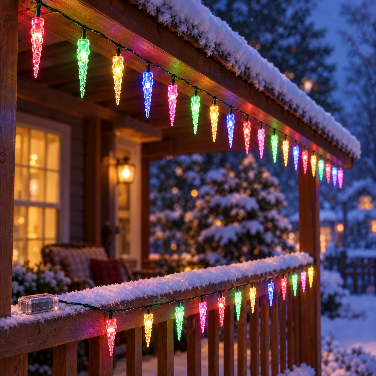Icicle string lights - Colored Light, Battery