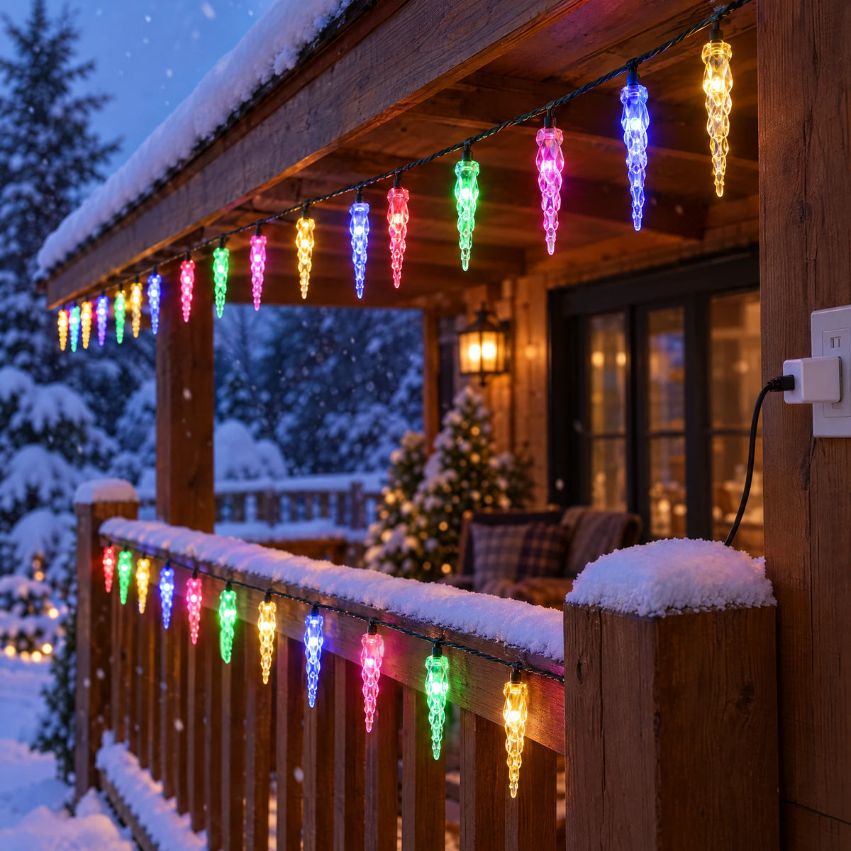 Icicle string lights - Colored Light, USB