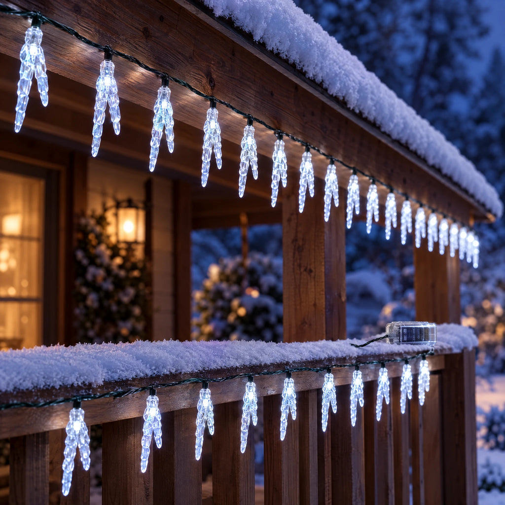 Icicle string lights - White Light, Battery
