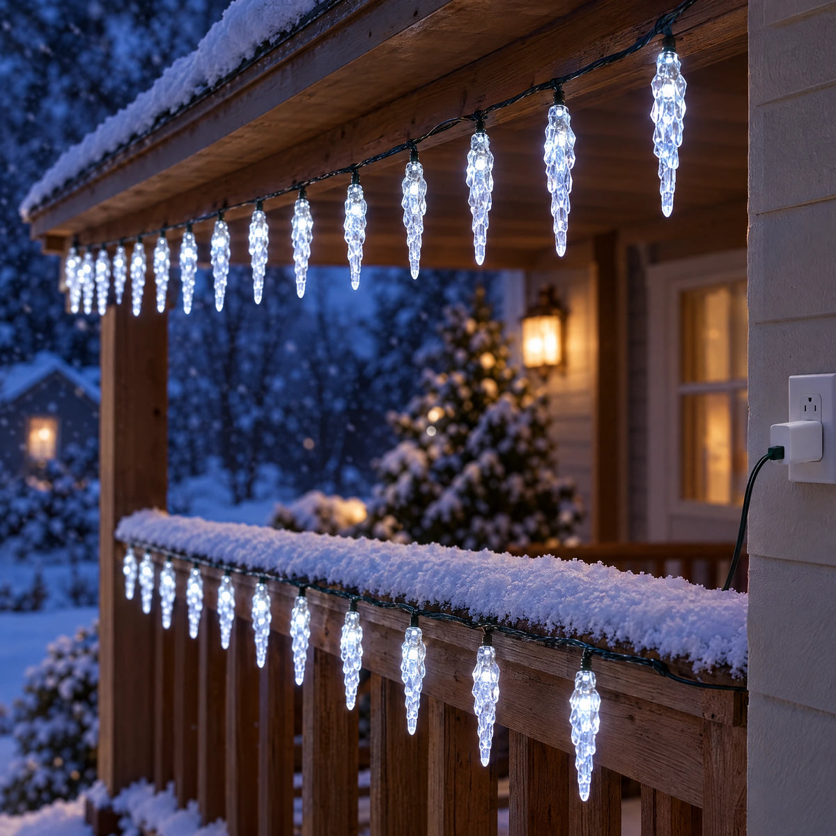 Icicle string lights - White Light, USB