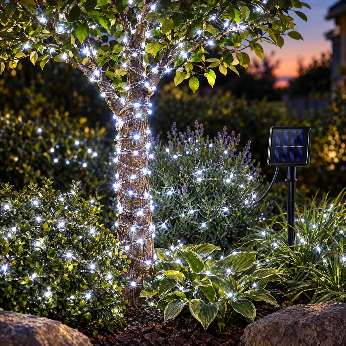 Solar Fairy Lights on Copper Wire - White