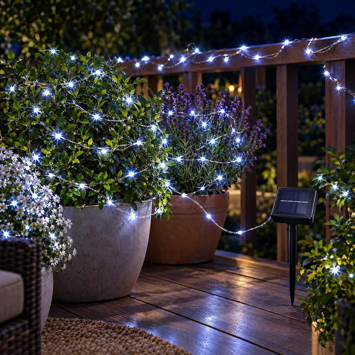 Solar Fairy Lights with 8 Modes - White Light - 50 to 300 Lights