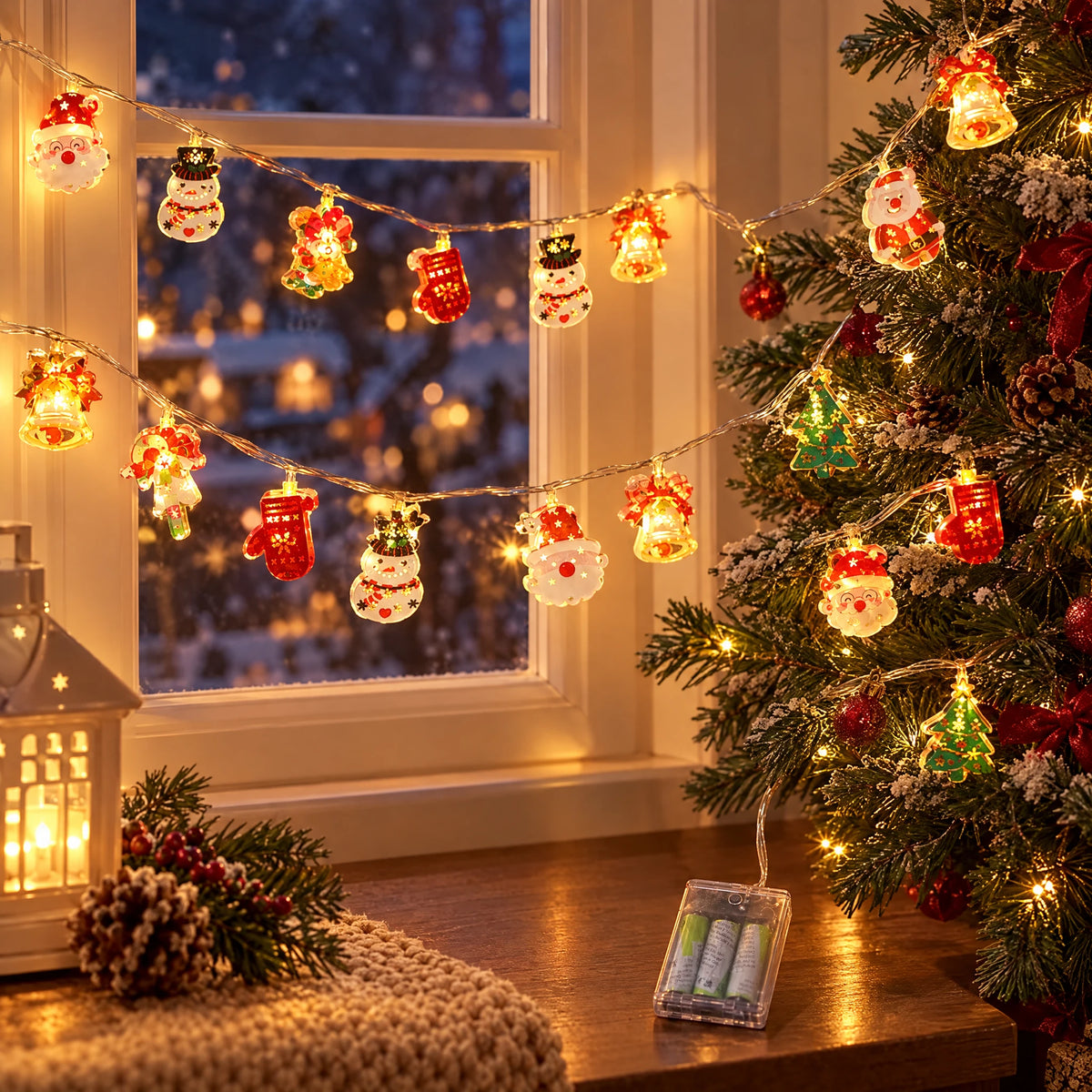 Christmas LED String Lights - Christmas Injection-Molded Combination New Style - Battery