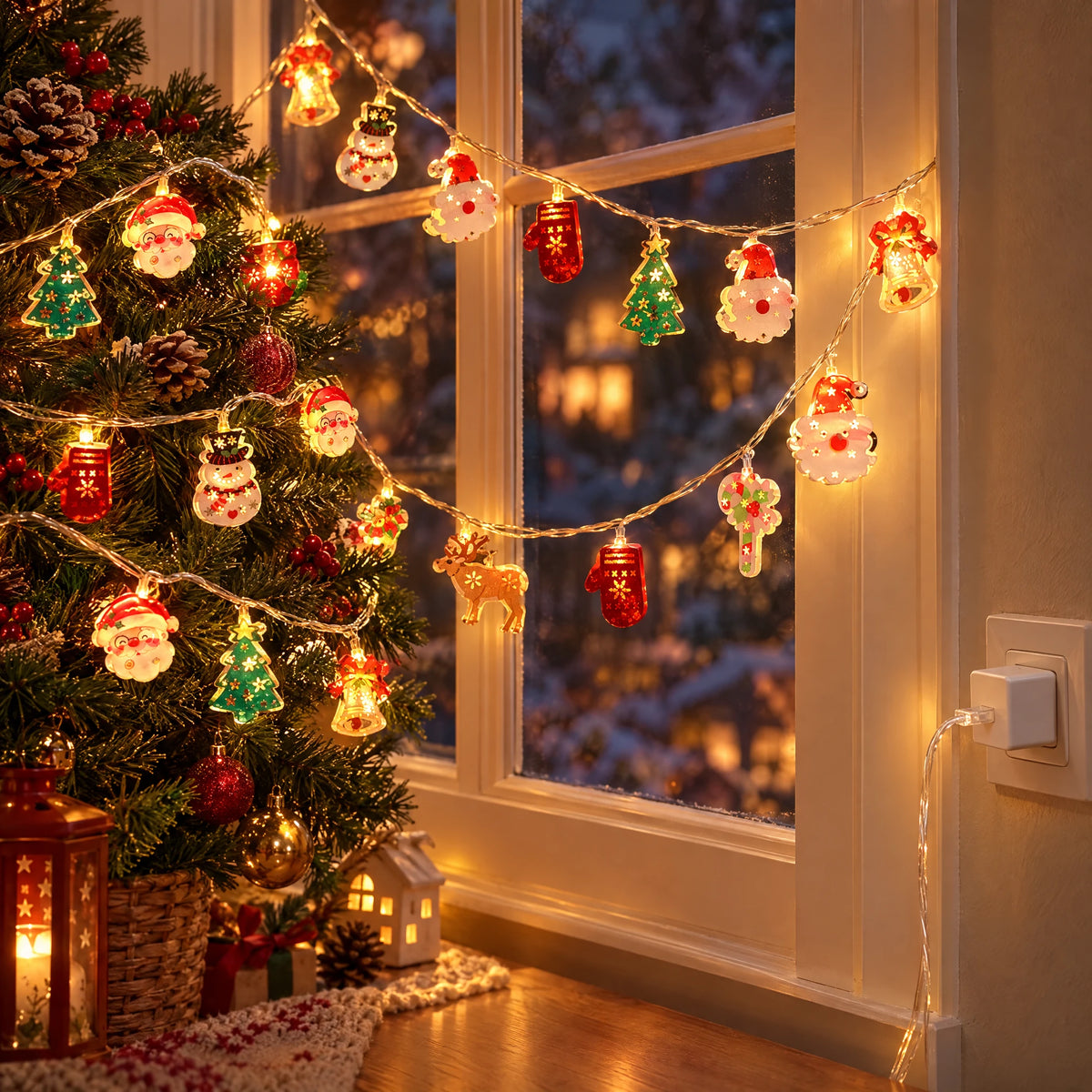 Christmas LED String Lights - Christmas Injection-Molded Combination New Style - USB