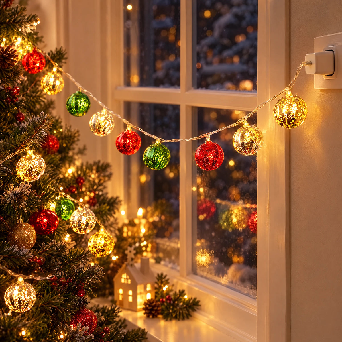 Christmas LED String Lights - Diamond Christmas Ball - USB