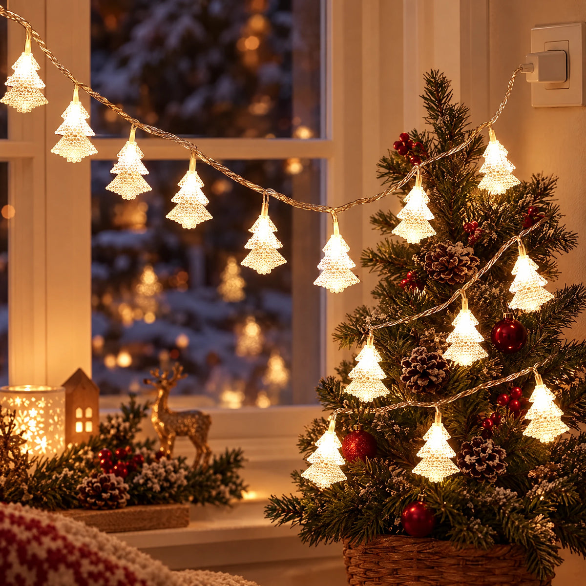 Christmas LED String Lights - Pearlescent Christmas Tree Warm White - USB