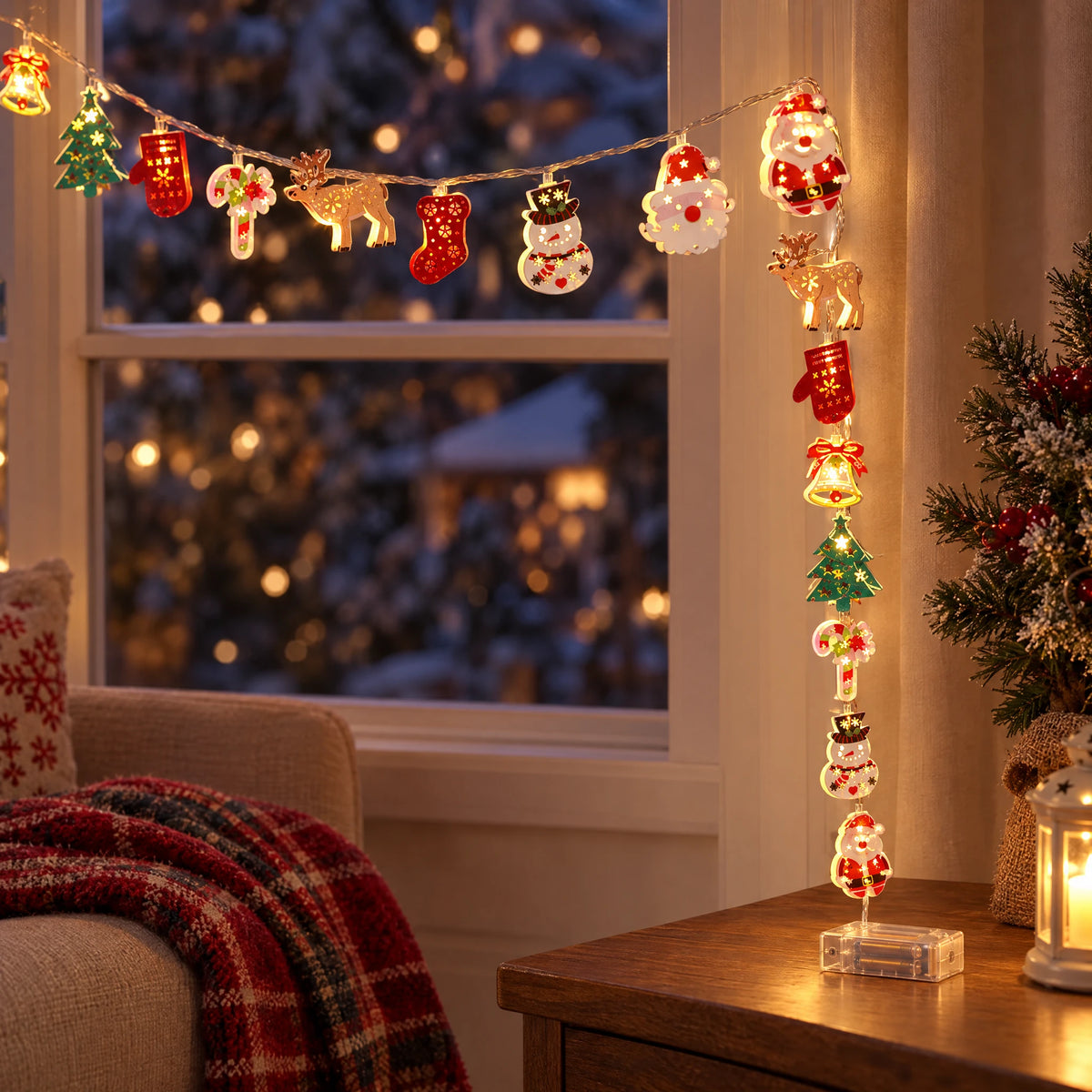 Christmas LED String Lights - Wrought Iron Christmas Mix - Battery