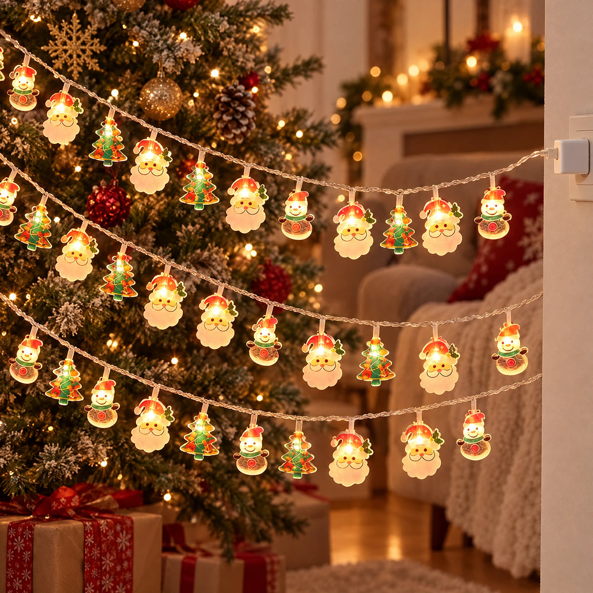 Christmas LED String Lights - Painted Combination New Style - USB