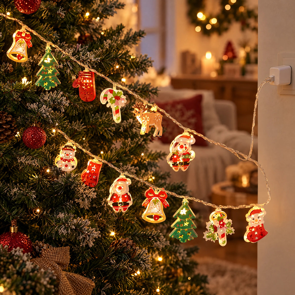 Christmas LED String Lights - Wrought Iron Combination Style - USB