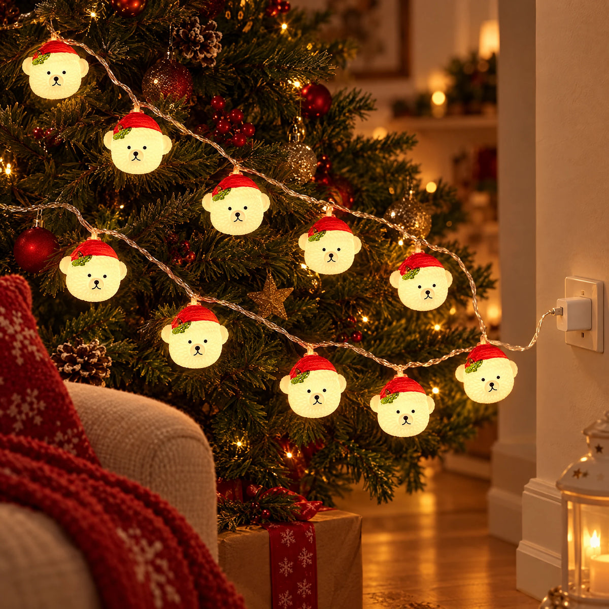 Christmas LED String Lights - Christmas Little Bear - USB