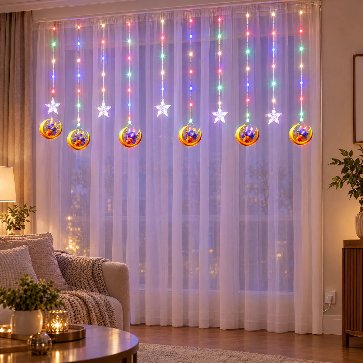 LED Curtain String Lights - Sunflower Castle - Colorful