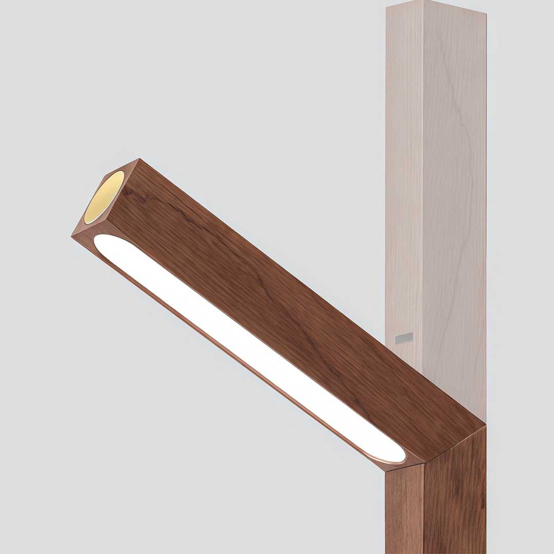 Rechargeable LED Wooden Bedside Table Lamp, Touch Control, Magnetic Base, 5000K Natural Light